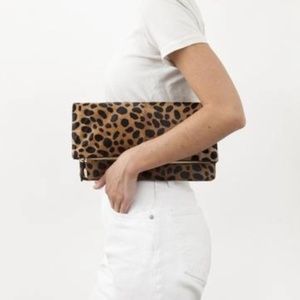 Clare V Leopard Foldover Clutch